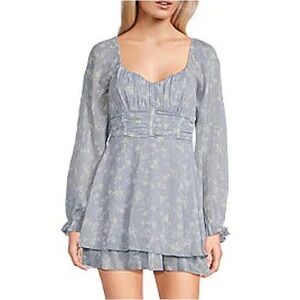 Thirty Thirty | M | Floral Metallic Patern Baby Doll Dress